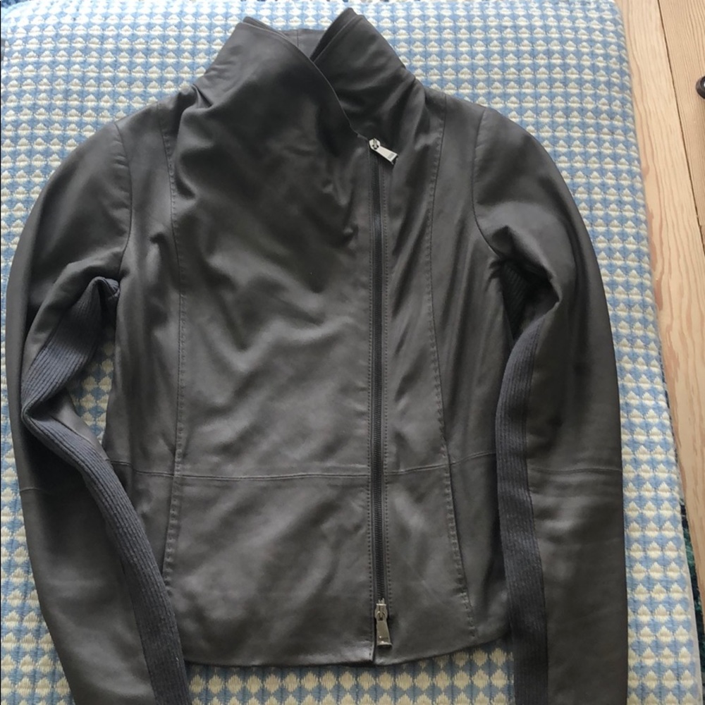 Vince scuba leather jacket